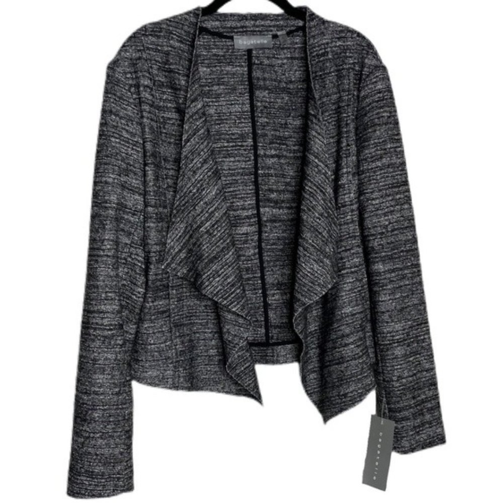 New Bagatelle Open Front Wool Waterfall Jacket L - image 1
